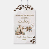 Cowboy rustieke moderne westerse woestijn baby sho cadeaulabel (Voorkant)