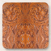 Cowboy Rustieke westerne land gereedschappen leder Bier Onderzetter (Voorkant)