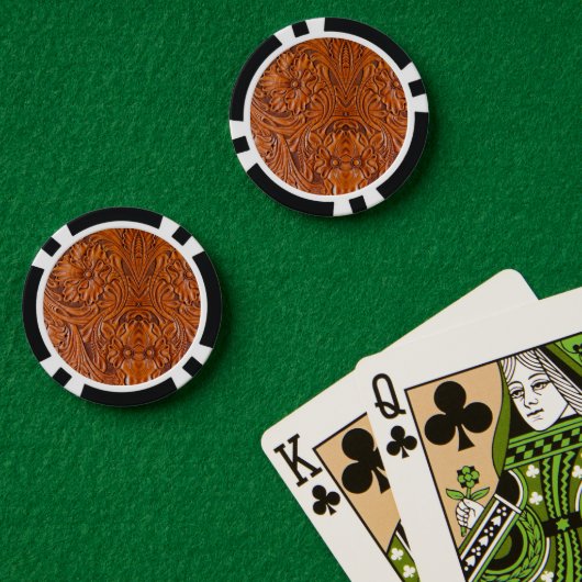 Cowboy Rustieke westerne land gereedschappen leder Poker Chips (Pokertafel (Dubbel))