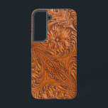 Cowboy Rustieke westerne land gereedschappen leder Samsung Galaxy Hoesje<br><div class="desc">Rustieke westerne landpatroon gereedgemaakt lederen print telefoonhoes. Cowboy mode decor accessoires.</div>