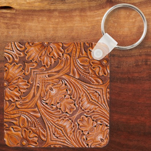 Cowboy Rustieke westerne land gereedschappen leder Sleutelhanger (Achterkant)