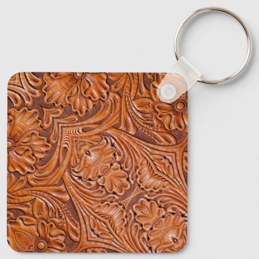 Cowboy Rustieke westerne land gereedschappen leder Sleutelhanger (Achterkant)