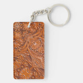 Cowboy Rustieke westerne land gereedschappen leder Sleutelhanger (achterkant)