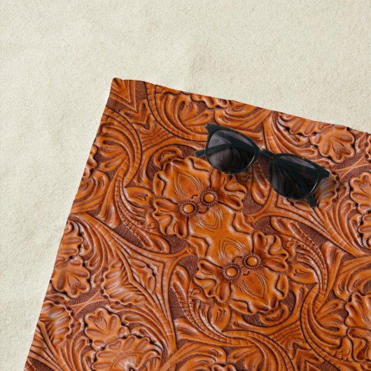 Cowboy Rustieke westerne land gereedschappen leder Strandlaken (In situ)