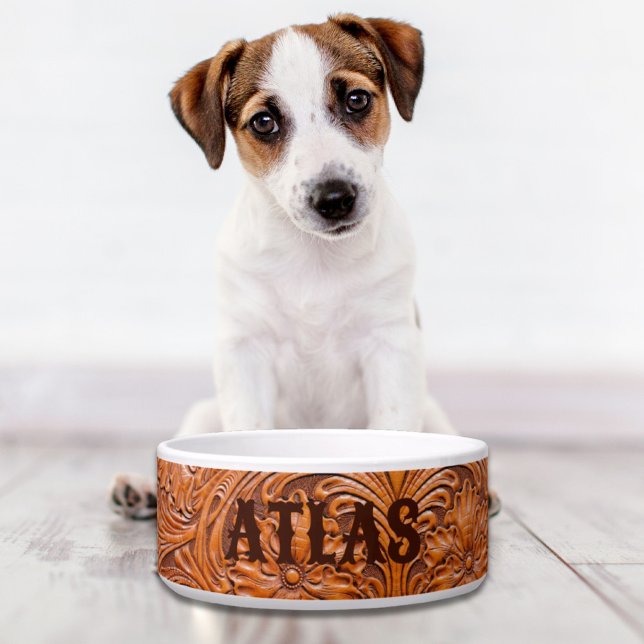 Cowboy Rustieke westerne land gereedschappen leder Voerbakje (Creator heeft geüpload)