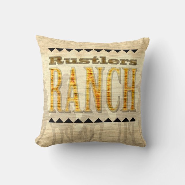 Cowboy Rustlers Ranch Western American MoJo Pillow Kussen (Voorkant)