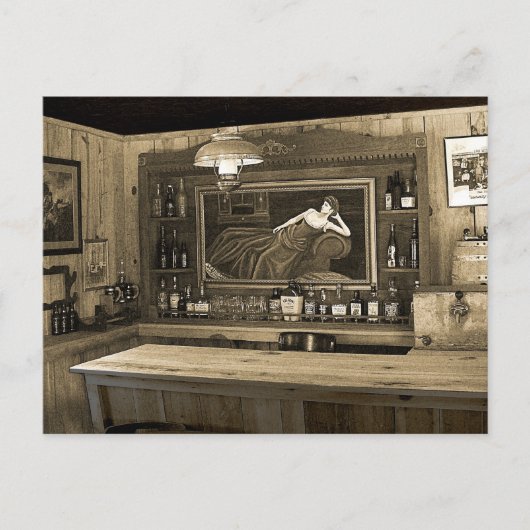 Cowboy Saloon Briefkaart (Voorkant)