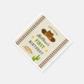 Cowboy Saloon Jongen Wild West 1e Verjaardagsfeest Servet (Hoek)