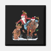 Cowboy Santa Bulldogging Western Cowboy Xmas Funny Magneet (Voorkant)