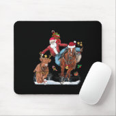 Cowboy Santa Bulldogging Western Cowboy Xmas Funny Muismat (Met muis)