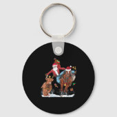 Cowboy Santa Bulldogging Western Cowboy Xmas Funny Sleutelhanger (Voorkant)