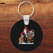 Cowboy Santa Bulldogging Western Cowboy Xmas Funny Sleutelhanger (Voorkant)