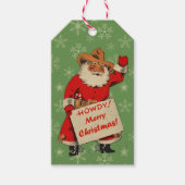  Cowboy Santa Cadeaulabel (Voorkant)