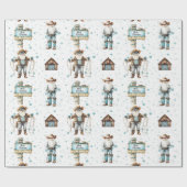 Cowboy Santa Cadeaupapier (Vlak)