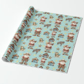 Cowboy Santa Cadeaupapier (Uitgerold)
