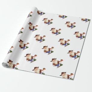Cowboy Santa Claus Cadeaupapier