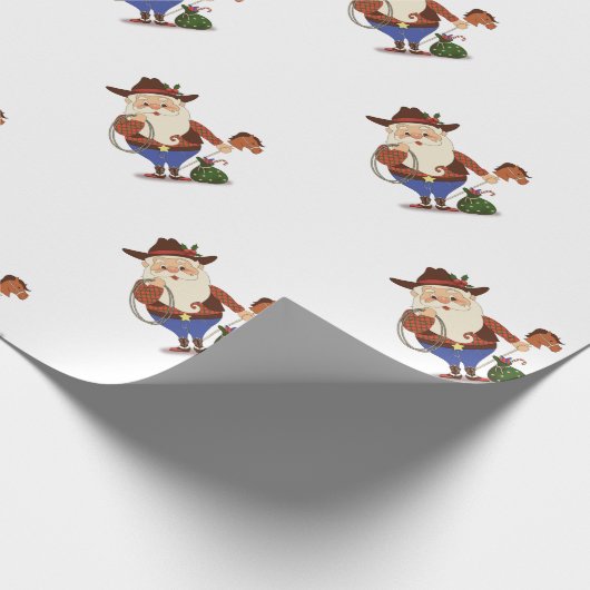Cowboy Santa Claus Cadeaupapier (Hoek)