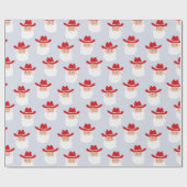 Cowboy Santa Claus Christmas Blue Cadeaupapier (Vlak)