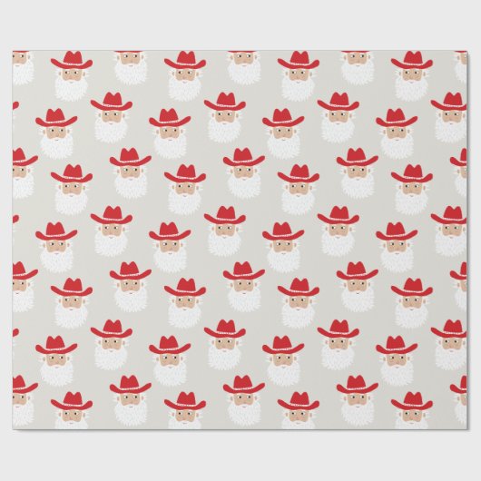 Cowboy Santa Claus Christmas Cadeaupapier (Vlak)