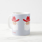 Cowboy Santa Claus Christmas Custom Text Koffiemok (Voorkant links)