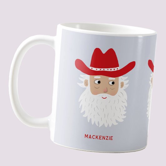 Cowboy Santa Claus Christmas Custom Text Koffiemok