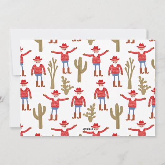 Cowboy Santa Claus Christmas Feestdagenkaart (Achterkant)