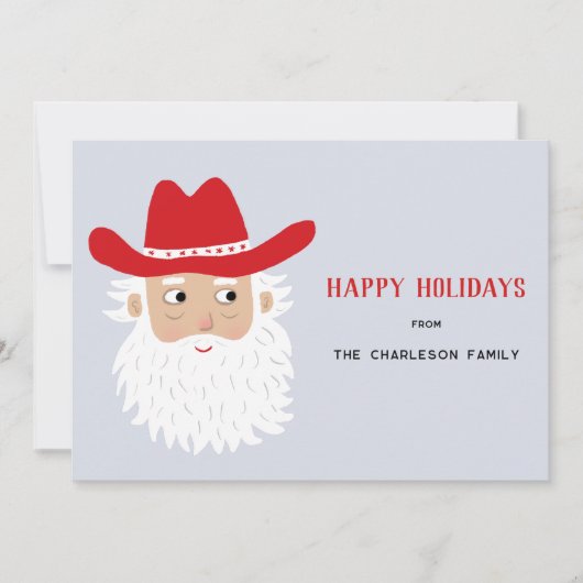 Cowboy Santa Claus Christmas Feestdagenkaart (Voorkant)