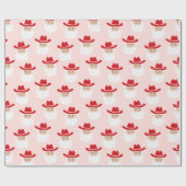 Cowboy Santa Claus Christmas Pink Cadeaupapier (Vlak)