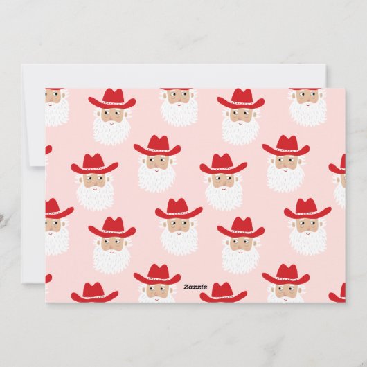Cowboy Santa Claus Christmas Pink Feestdagenkaart (Achterkant)