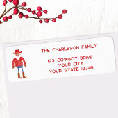 Cowboy Santa Claus Christmas Return Address Etiket