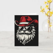 Cowboy Santa Claus Christmas Vintage  Kaart (Gele Bloem)