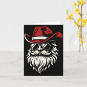 Cowboy Santa Claus Christmas Vintage Long Sleeve  Kaart (Gele Bloem)