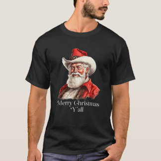  Cowboy Santa Claus Country Vrolijk Kerstfeest T-shirt