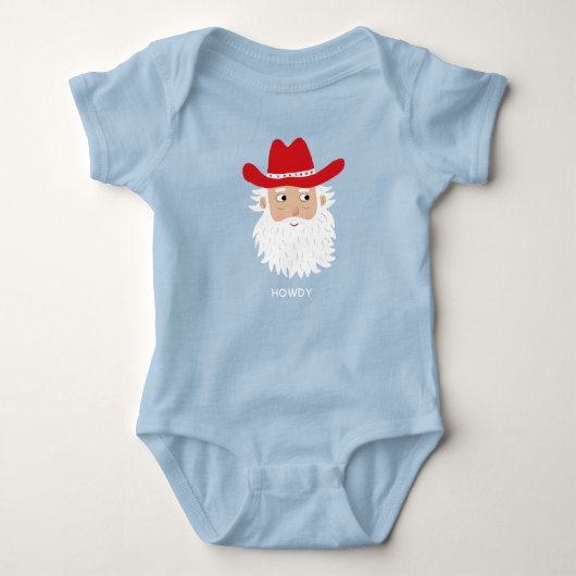 Cowboy Santa Claus Custom Text Christmas Romper (Voorkant)