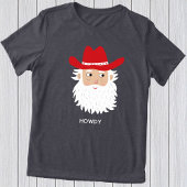 Cowboy Santa Claus Custom Text Christmas Tri-Blend Shirt
