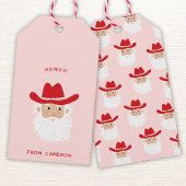 Cowboy Santa Claus Fun Western Holiday Cadeaulabel