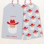 Cowboy Santa Claus Fun Western Holiday Cadeaulabel