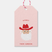Cowboy Santa Claus Fun Western Holiday Cadeaulabel (Voorkant)
