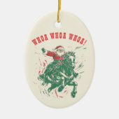 Cowboy Santa Claus Fun Western Rodeo Paard Keramisch Ornament (Voorkant)