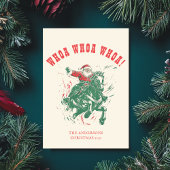 Cowboy Santa Claus Fun Westerne Rodeo Horse Foto Feestdagenkaart