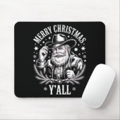 Cowboy Santa Claus Merry Christmas Y'all Western C Muismat (Met muis)