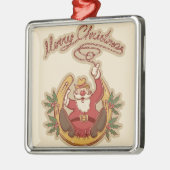 Cowboy Santa Claus Metalen Ornament (Links)