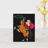 Cowboy Santa Claus Riding A Horse Christmas Cowboy Kaart (Gele Bloem)