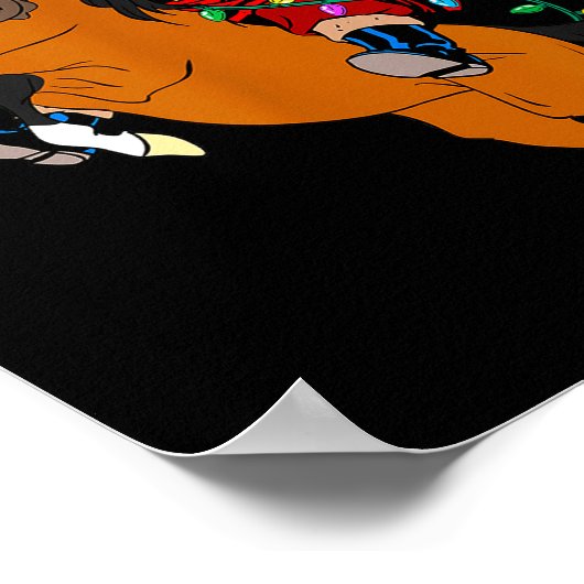 Cowboy Santa Claus Riding A Horse Christmas Cowboy Poster (Hoek)