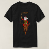 Cowboy Santa Claus Riding A Horse Christmas Cowboy T-shirt (Design voorkant)