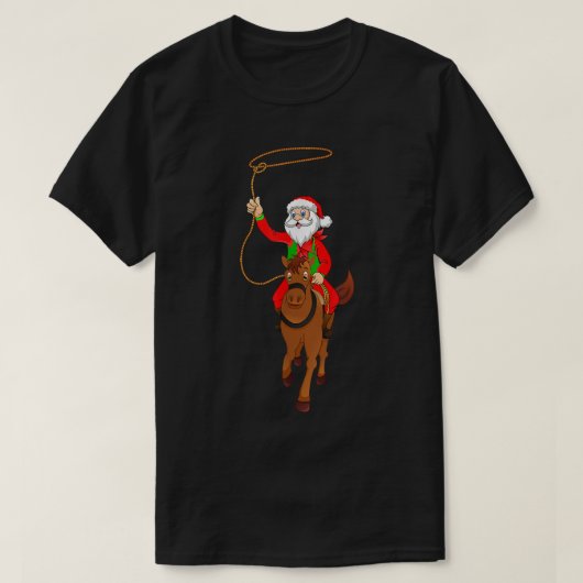 Cowboy Santa Claus Riding A Horse Christmas Cowboy T-shirt (Design voorkant)