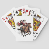 Cowboy Santa Claus Rijdend op een Paard Kerstmis Pokerkaarten (Achterkant)