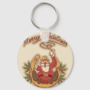 Cowboy Santa Claus Sleutelhanger
