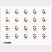 Cowboy Santa Claus Vierkante Sticker (Vel)