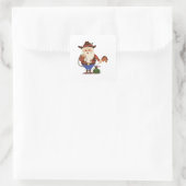 Cowboy Santa Claus Vierkante Sticker (Tas)